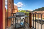 Step out onto the back deck and grill up a meal on the provided gas grill.